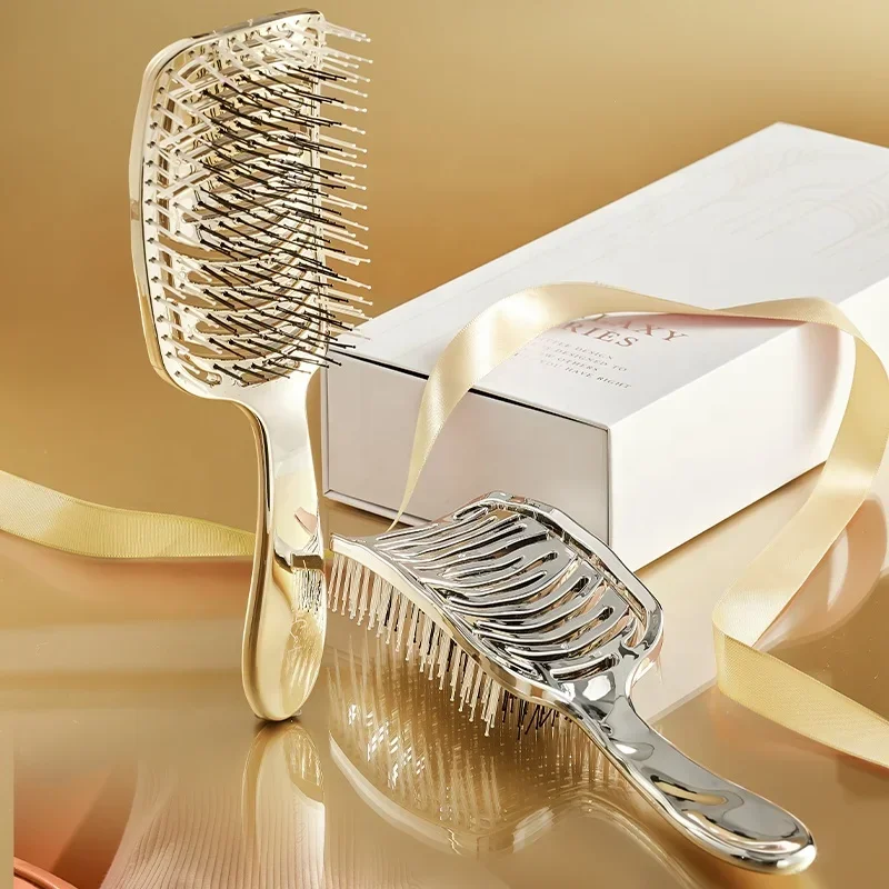 Fluffy Wide Teeth Air Cushion Combs Scalp Massage Hair Brush Hollow Combs Women Girls Styling Wet and Dry Use for Hair Care