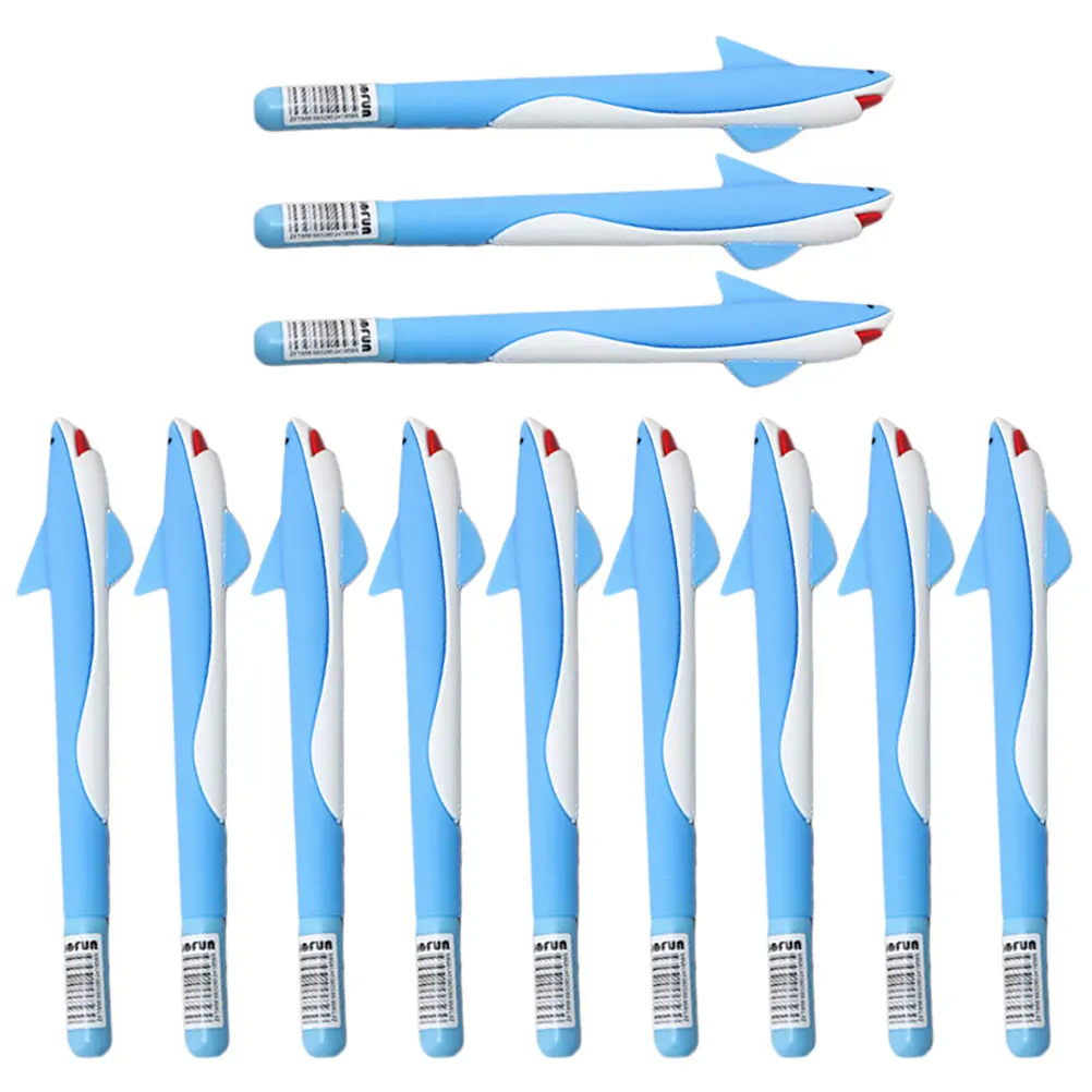 

12 Pcs Dolphin-shaped Gel Pens Cute Design Use Writing Pen Students Stationery School Supplies Rubber Tip