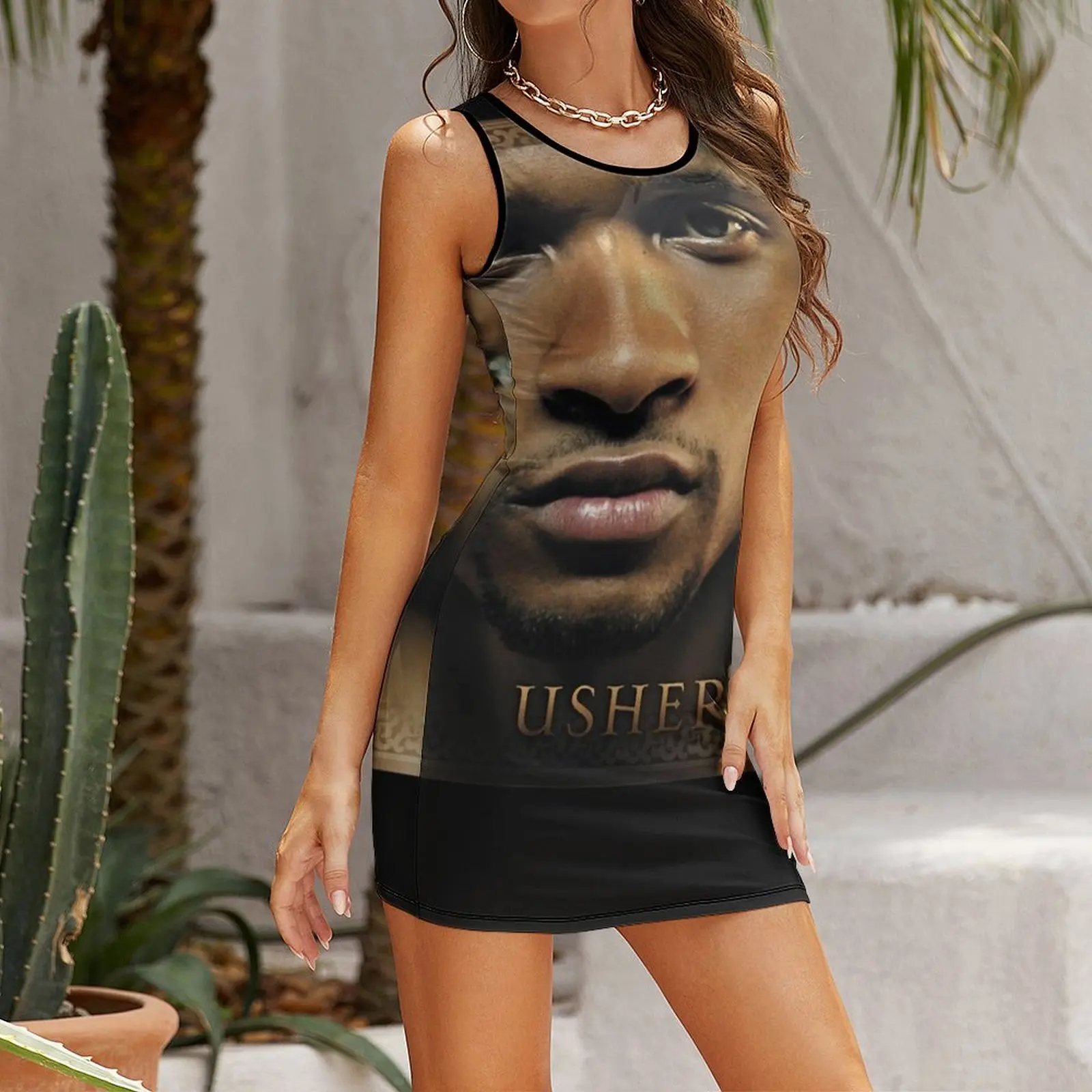 Usher Confessions تي شيرت كلاسيكي بدون أكمام فساتين صيفية بأكمام طويلة أطقم نسائية أنيقة فساتين الحفلات النسائية