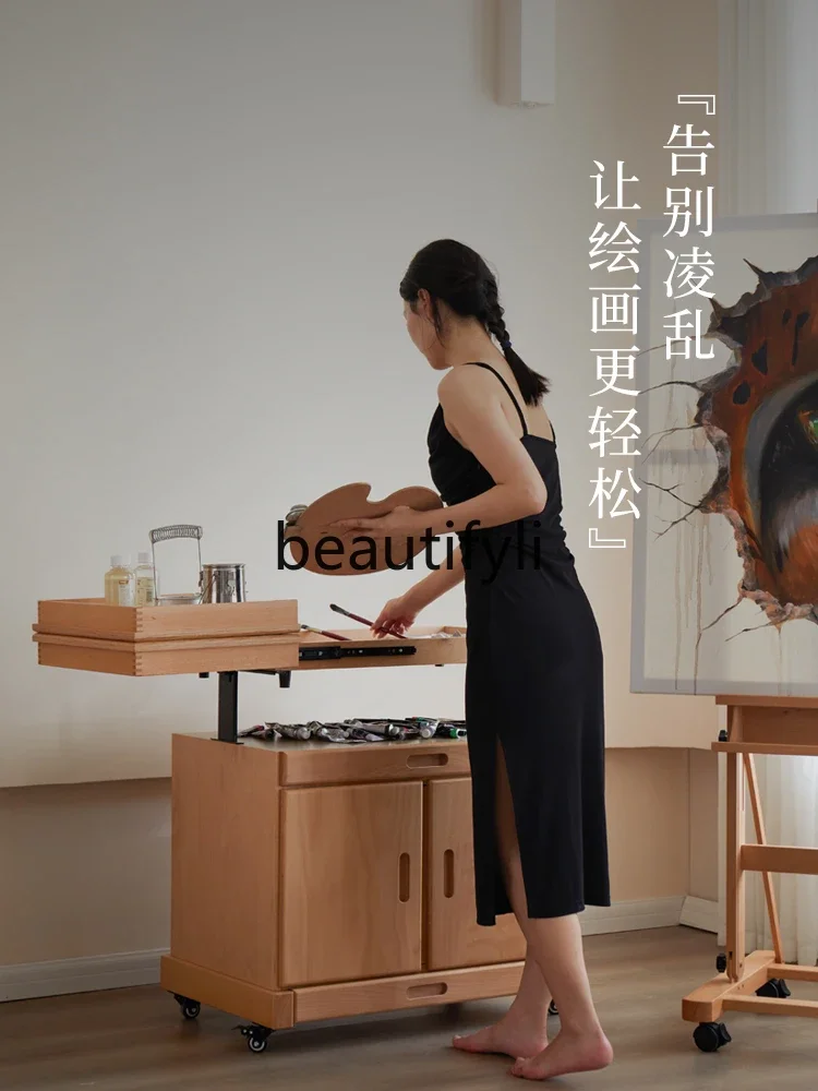 yj57 Multifunctional professional large studio art drawing cabinet large capacity tool mobile cart