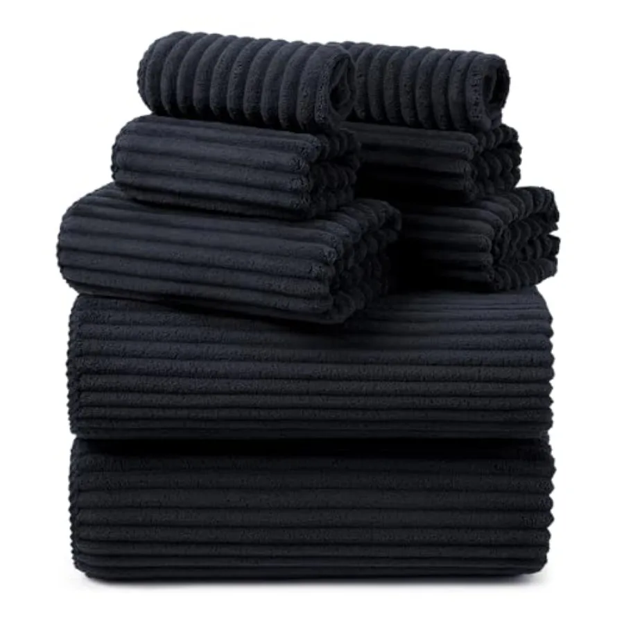 Bath Towels Set 8 Pcs - Microfiber Bathroom Towels of 8 Large, Highly Absorbent Bath Towel, Soft Shower Towel for Bathroom, Hot