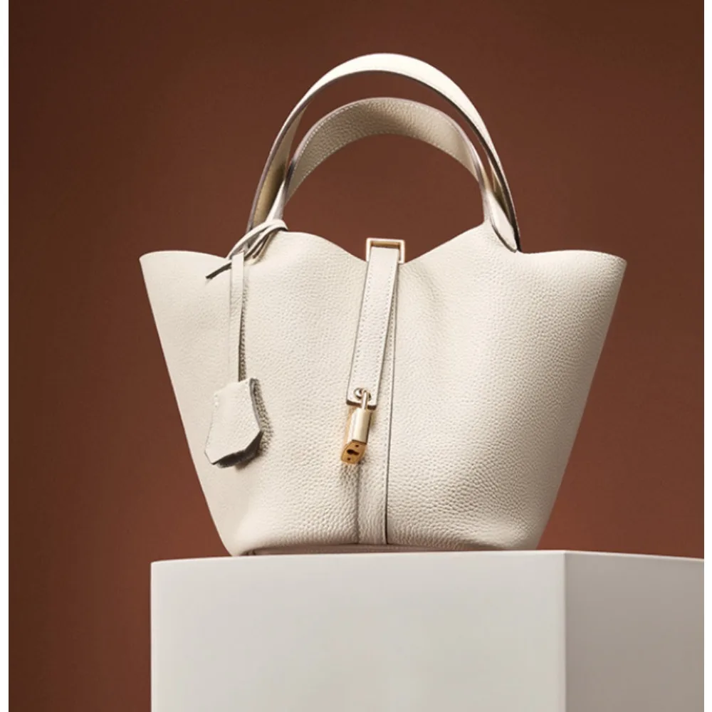

Guangzhou luggage women's bag 2025 new bag autumn and winter lychee pattern bucket bag women's bag handbag vegetable basket bag