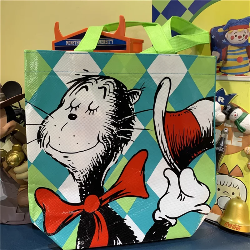 15pcs 25cm cartoon Dr Seuss the cat in hat handbag toy doll PVC kids collection model toy