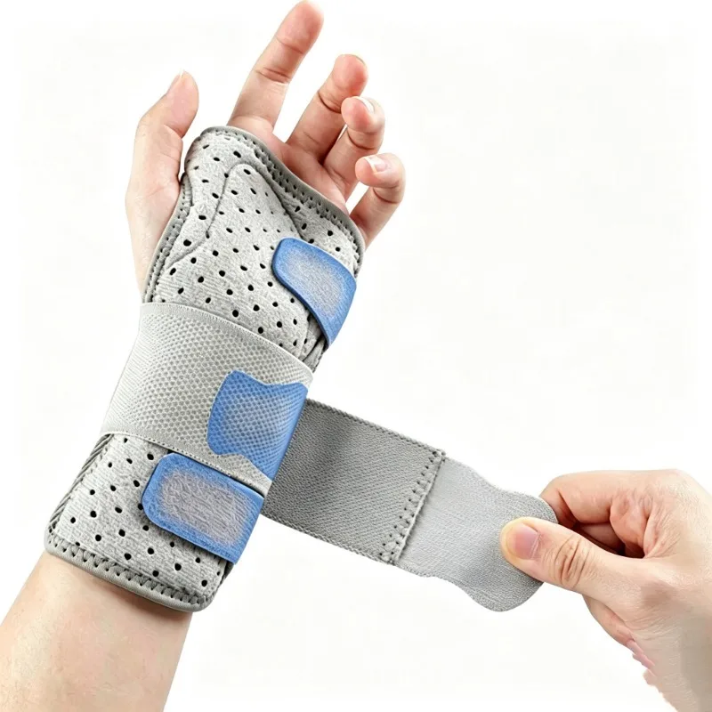Steel Plate Sports Wrist Brace Adjustable Breathable Mesh Splint Sprain Tendonitis Fitness Compression Wristband Unisex