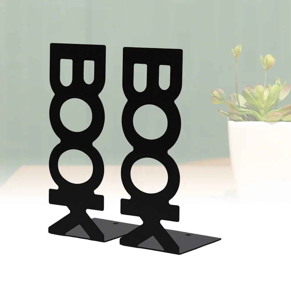 

Bookends Stationery Set Metal Anti-Rust Book Holder for Desk Display Decorative Bookend Frame 208Mm White Retro Style