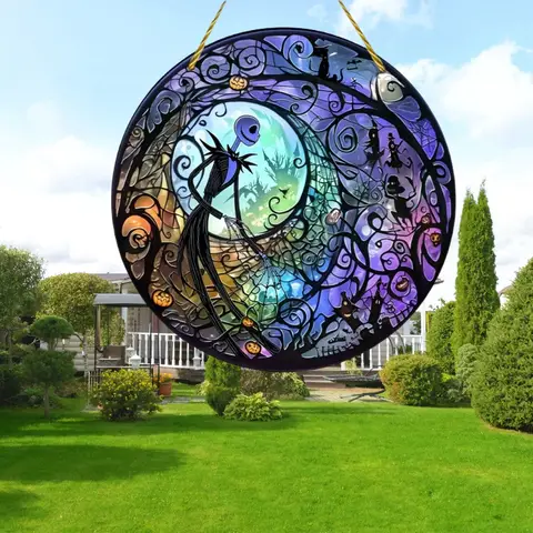 DSN The Nightmare Before Christmas Jack Skellington Sun Catcher Creativity 2D Flat Acrylic Hanging Sign for Home Garden Wall Toy