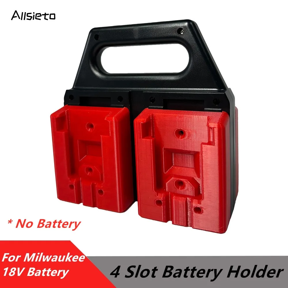 

Кронштейн-держатель на 4 слота для аккумуляторов Milwaukee M18 18V Li-ion, аксессуары для электроинструментов, крепление для литиевых батарей