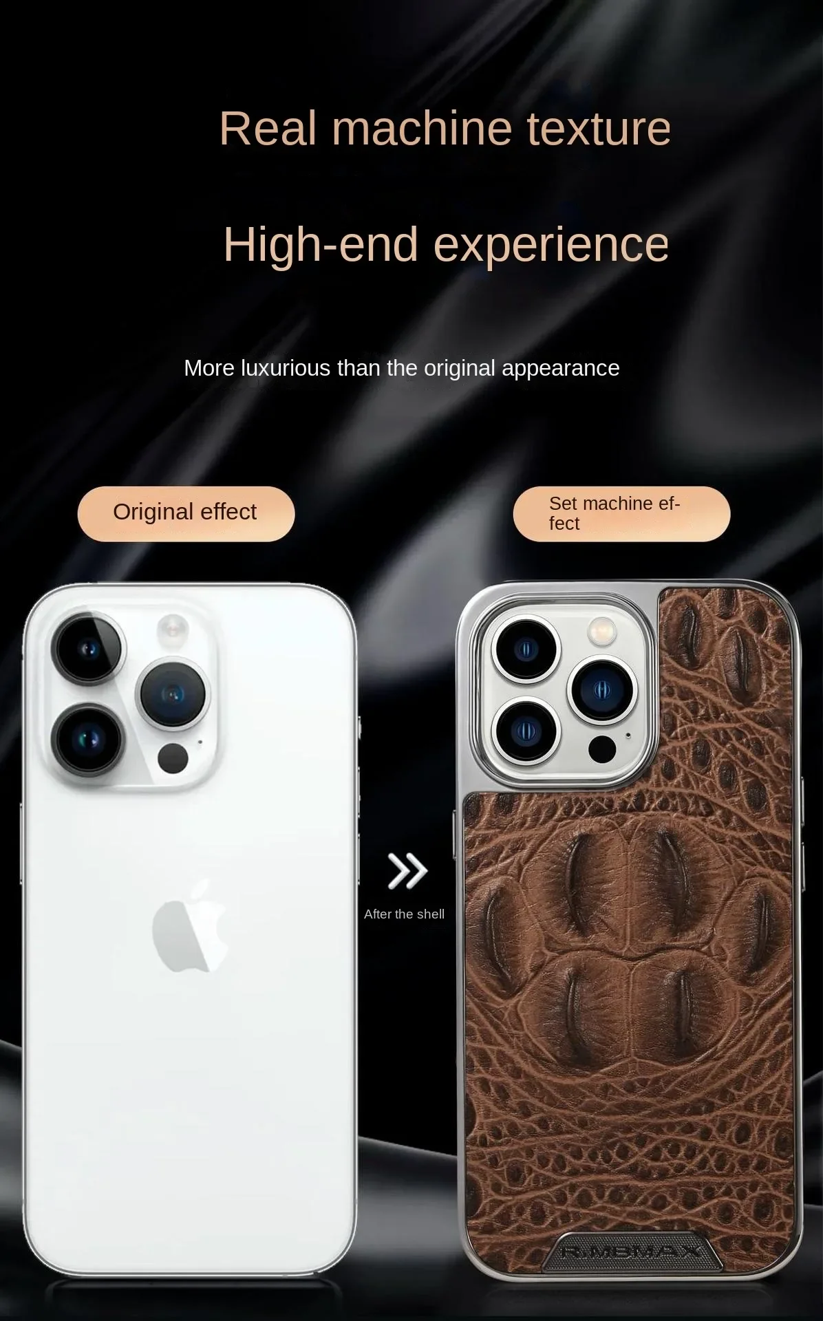 Genuine Leather iPhone Case Suitable Case  for iPhone 13 14 15 Pro Max Crocodile Claw Pattern Anti Drop Luxury