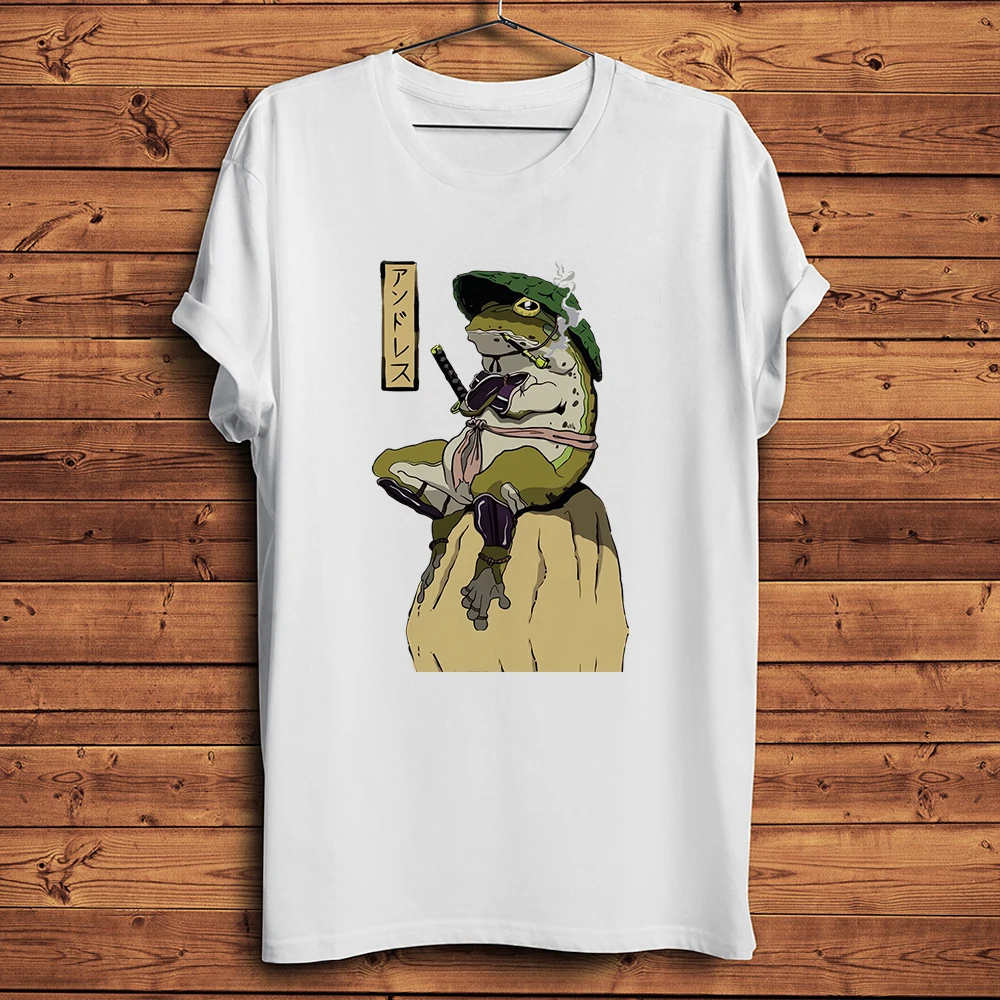 Edo Samurai żaba Shinobi Warrior Funny T Shirt Homme Men Casual krótki rękaw T-Shirt Unisex Streetwear Tee oddychający nadruk