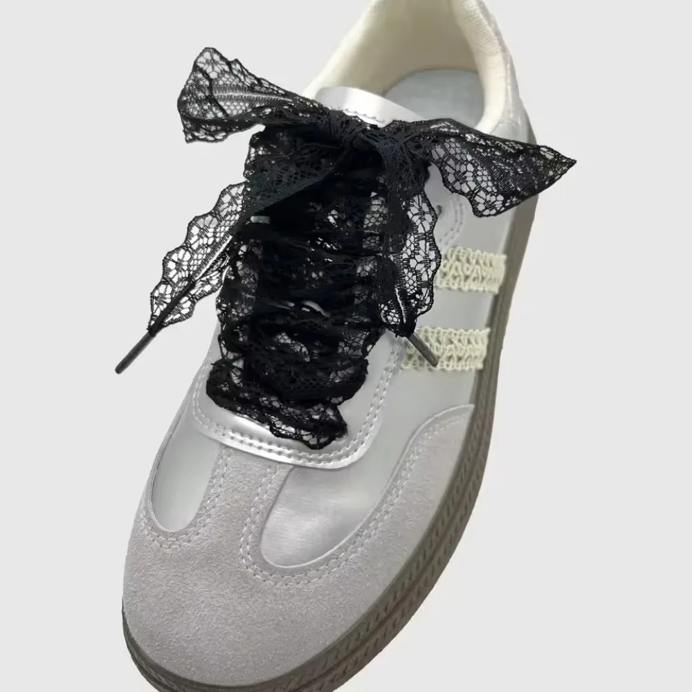 Hot Sale Lace Shoelaces for Women Casual Shoes Flat Shoelace for Sneakers Black White Shoe Laces Accessorices