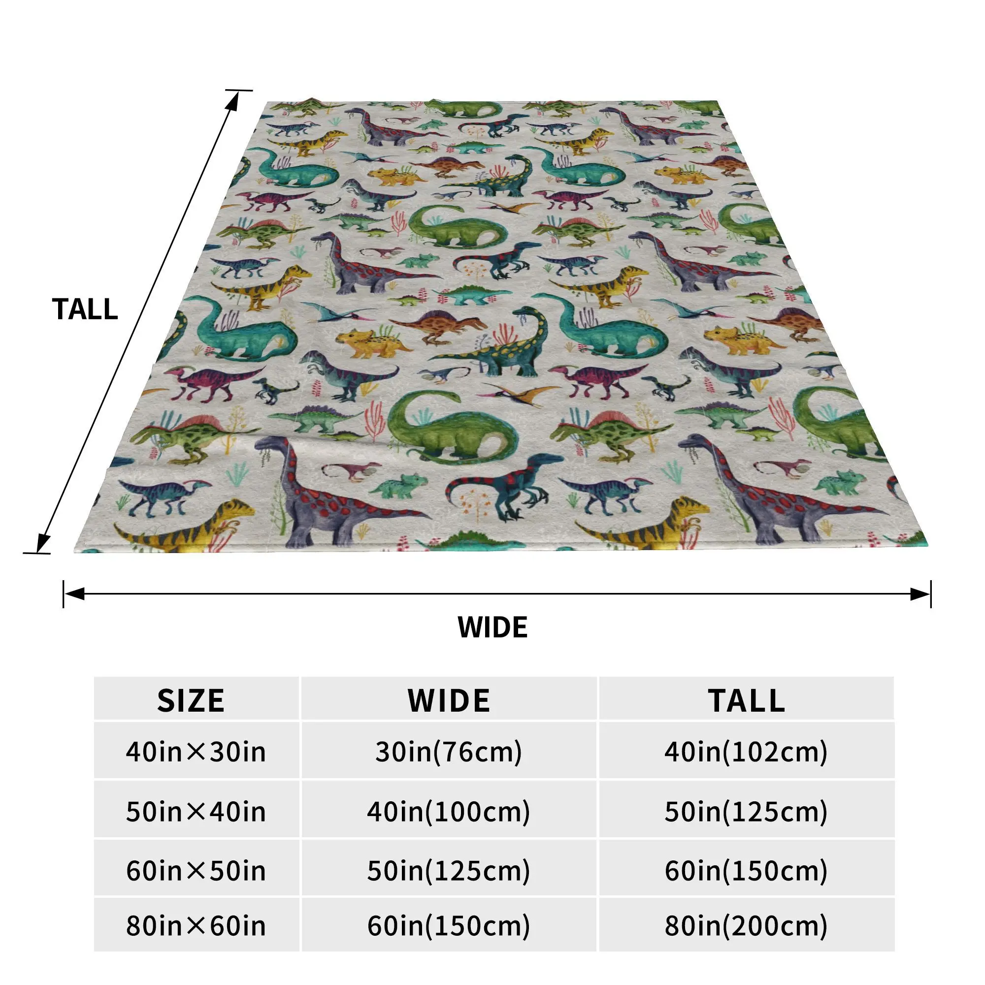 Bright Dinosaurs Blanket Soft Warm Flannel Throw Blanket Plush for Bed Living room Picnic Travel Home Couch