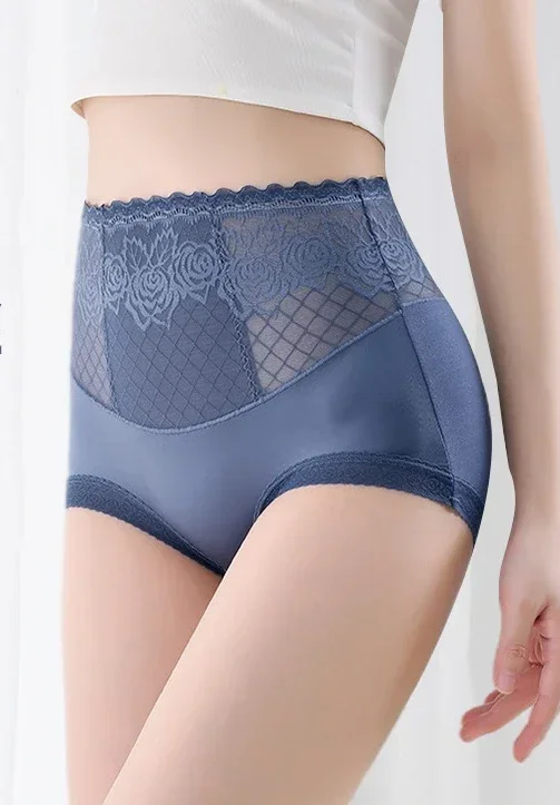 Ladies Plus Size Panties High Waist Transparent Fine Sexy Lace Seamless Hip Lift Breathable Cute Girl Cotton Women Briefs