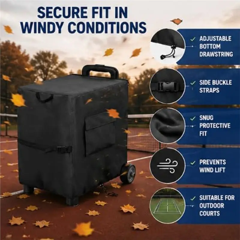 A89E-Waterproof Outdoor Cover For Tennis Ball Machine, Protective Cover For Tennis Launcher Storage
