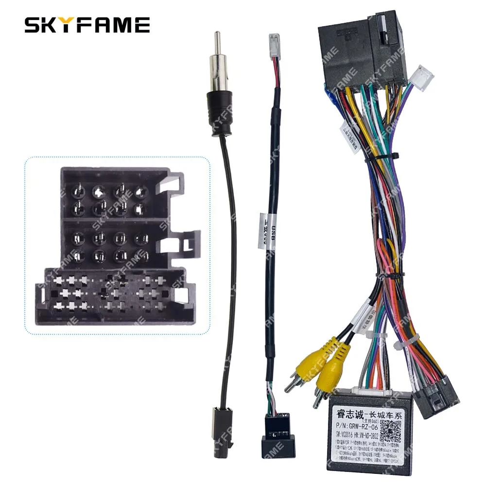 SKYFAME Car 16Pin Wiring Harness Power Cable Canbus Box Decoder For Great Wall Haval H2/H2S/H6/H4/H7/H6 Coupe/F7 GRW-RZ-06