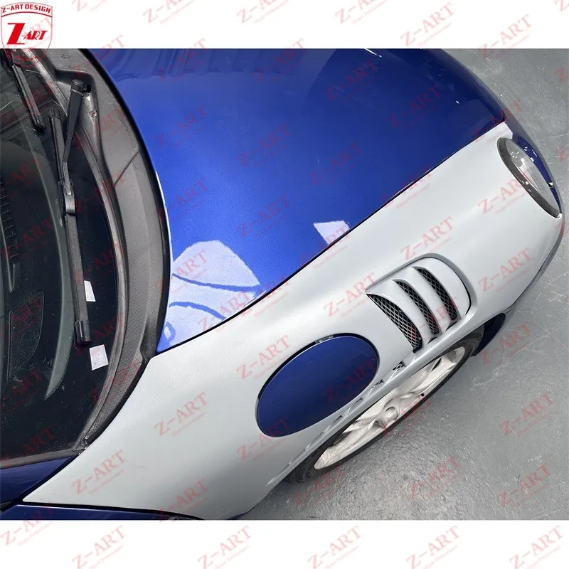 Z-ART 987 GT2 RS واقي الطين الأمامي لبورشه 987.1 ألياف الكربون الجافة تنفيس الجبهة الجناح لبوكستر كايمان 2005-2008 #4