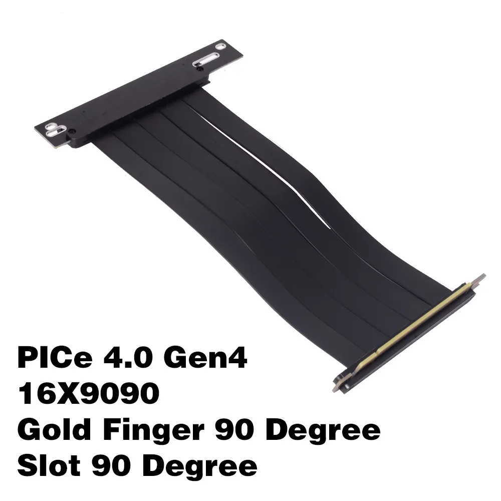 PICe 4.0 GEN4 16X Gold Finger 90 Degree Slot 90 Degree Graphics Card Extension Cable Vertical for 30 40 GPU Series Full Speed