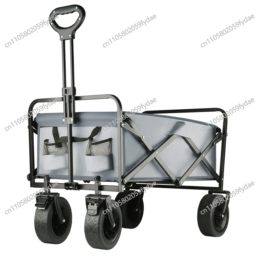 

Large Weight Capacity Heavy Duty Cart Collapsible Folding Beach Wagon with Big All-Terrain Wheels Outdoor Camping Equipment