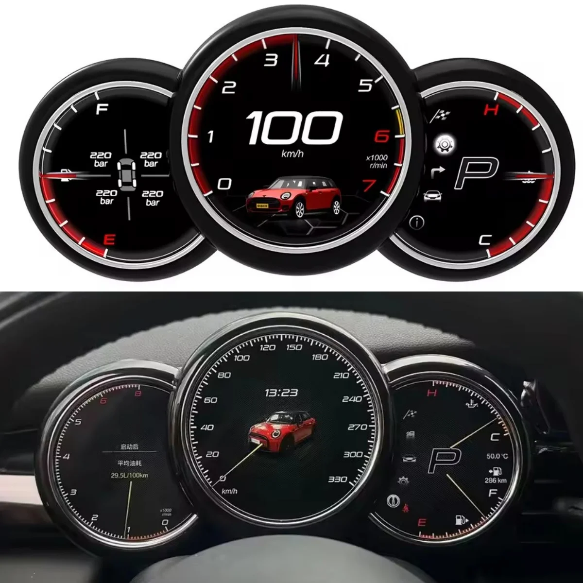 

Digital Virtual Cockpit Instrument Gauge Cluster For BMW Mini Cooper 2004-2023 R56 R55 Dashboard Panel Speedometer Screen LCD