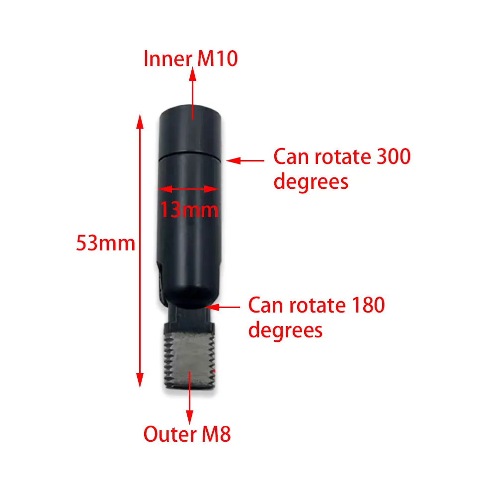 M10 M8 Universal Head Turning Head Rotatable Adapter Copper Black Inner And Outer Teeth  For DIY Wall Lamp Desk Light