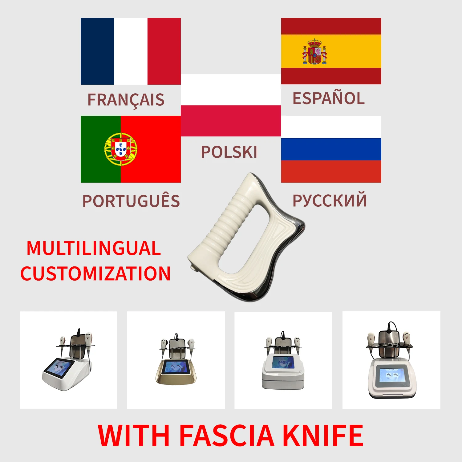 Polish System 448KHz Multi-language Body Shaping Physiotherapy  RES CAP JDM Weight Loss With fascia knife