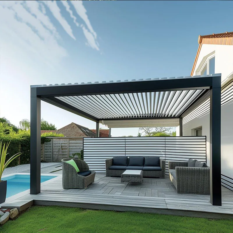 Toldo de Aluminio Impermeable de 6x6 para Jardín, Coche, Pérgola, Gazebo