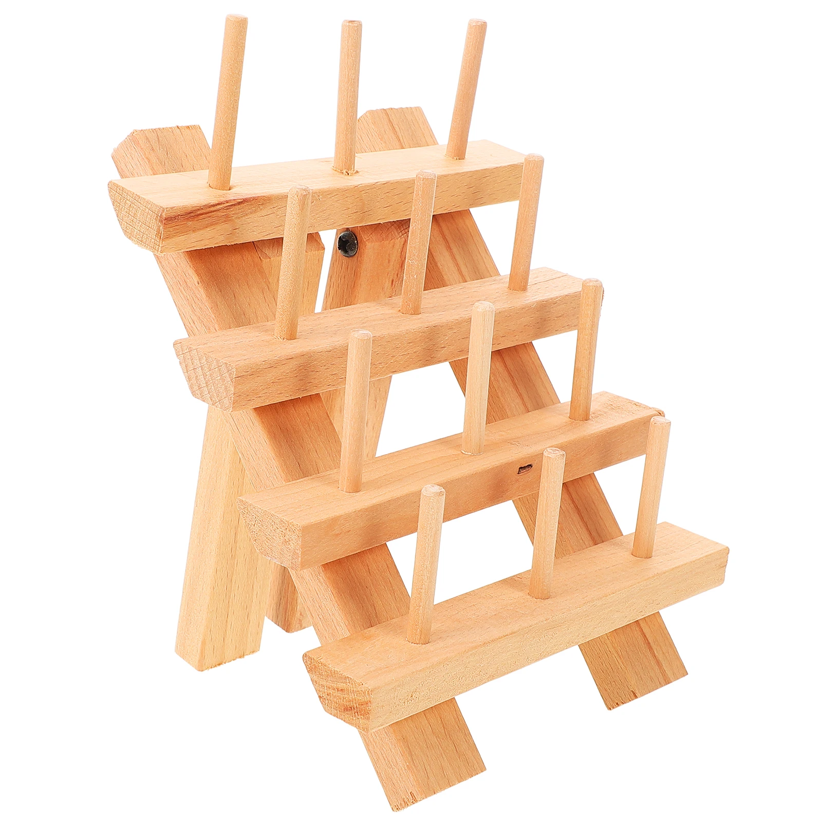 

Wooden Spool Sewing Embroidery Organizer Durable Desktop Stand Diy Paintable Storage Rack For Spools Household Holder Wood Spool