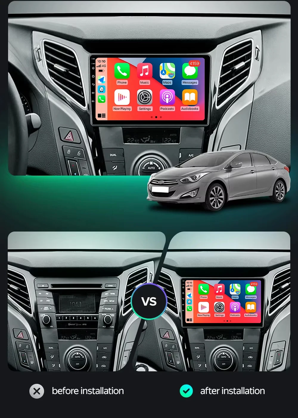 For Hyundai i40 2011 - 2019 Android 15 Car Radio Stereo Multimedia Video Player Unit GPS Wireless Carplay Android Auto No 2din