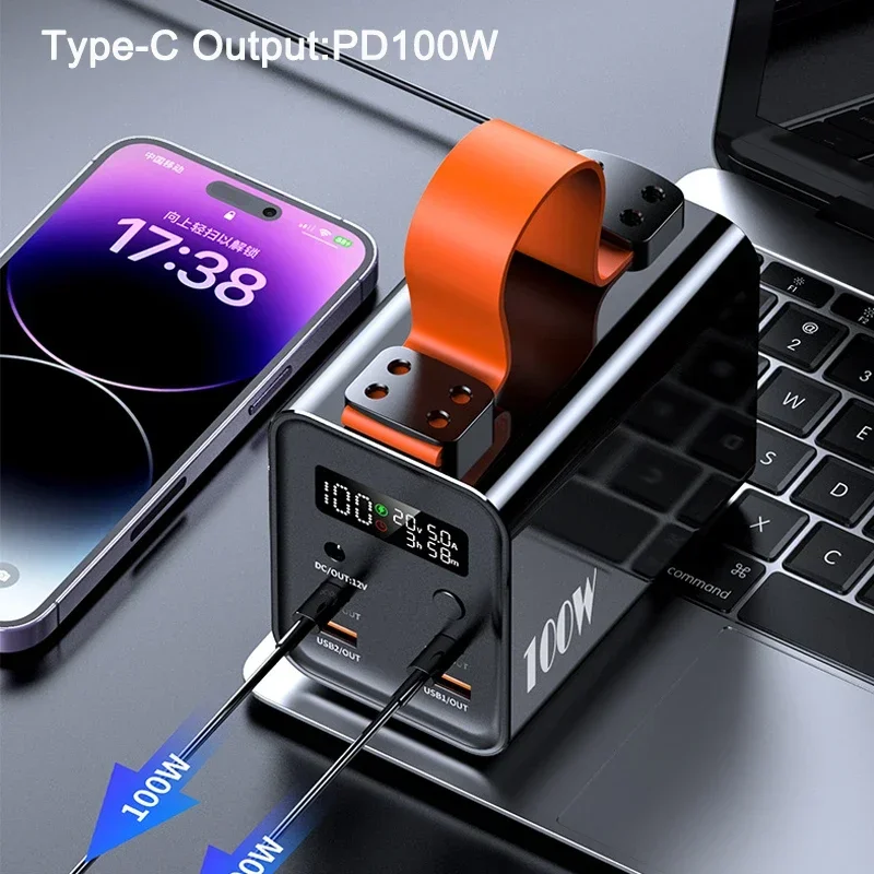 For Laptop Power Bank 60000mAh 100W Portable USB C Fast Charging External Battery Charger For iPhone 17 Samsung Xiaomi Powerbank