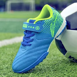 Sommer Mesh Leder Rasen Spikes Junge Fußballs chuhe billige rutsch feste Training Futsal Schuhe Kind atmungsaktive leichte Kinder Fußballs chuhe