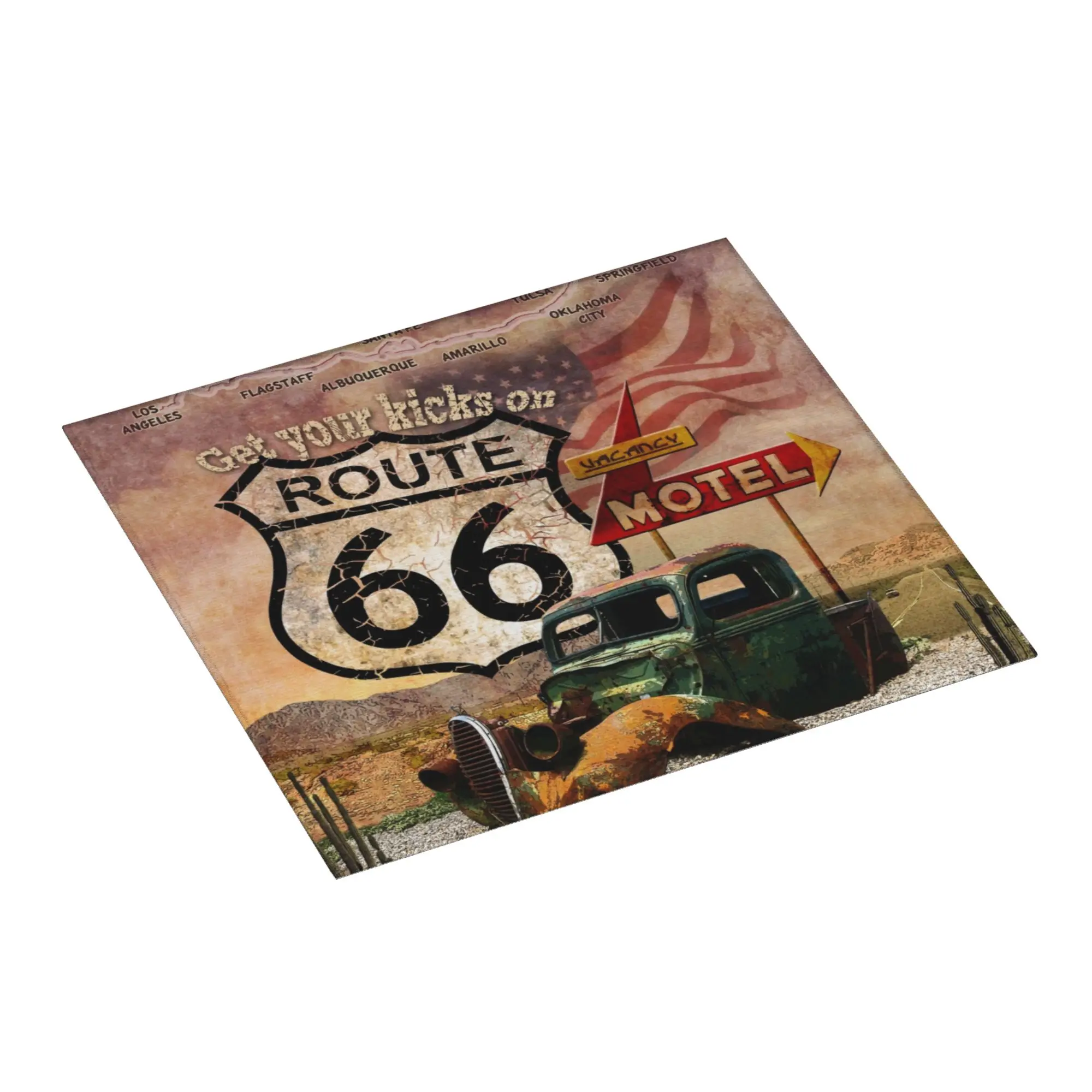 Ride The Route Non Slip Kitchen Counter Protector Mat Barware Tableware Biker Motorcycle Cruise America Highway Mat For Kitchen