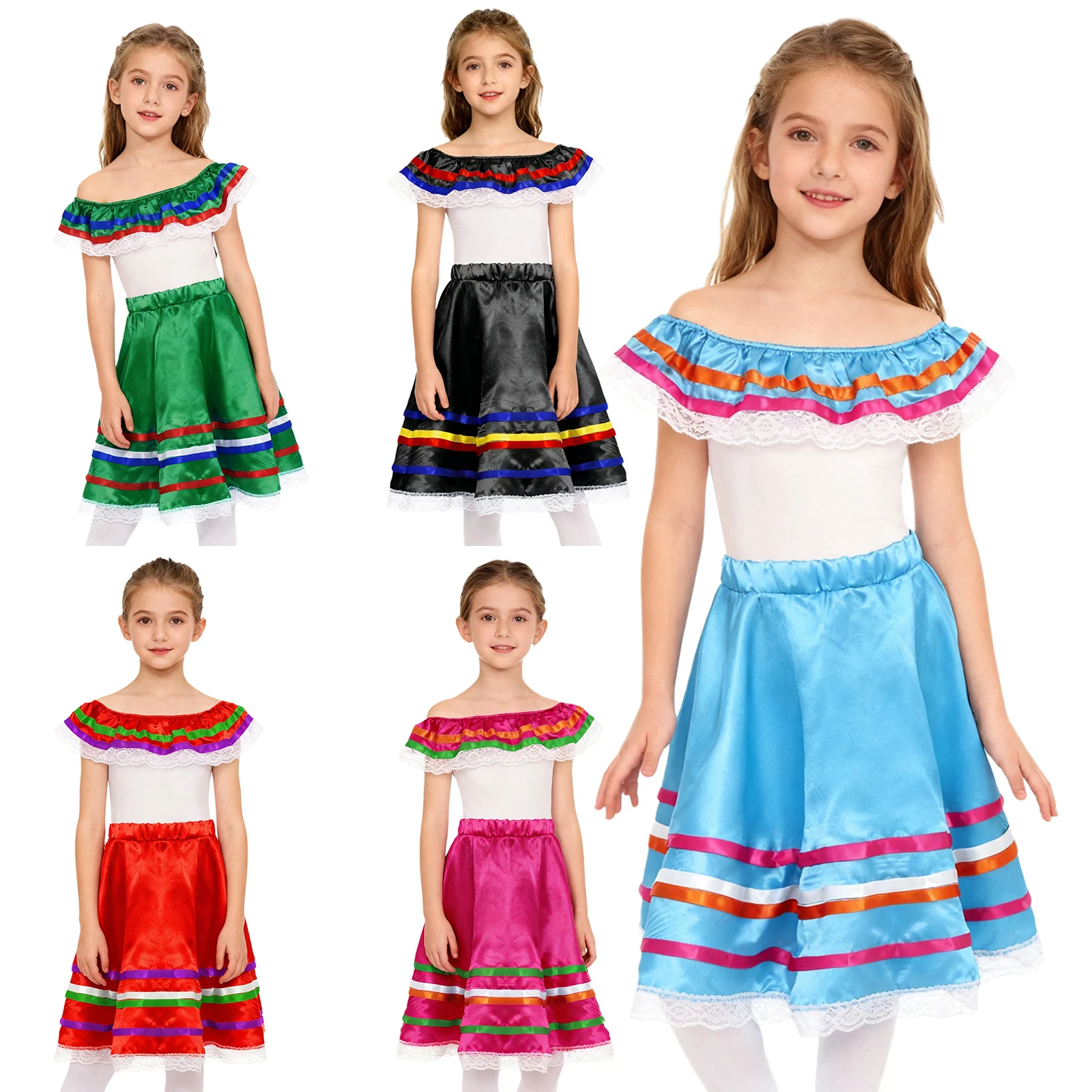 Vestido de baile flamenco mexi - Off Shoulder Top reseña y precio