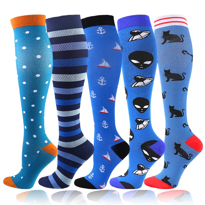 58Styles Men Women Compression Socks Fit Outdoor Sports Compression Socks For Anti Fatigue Pain Relief Knee Varicose Veins Socks