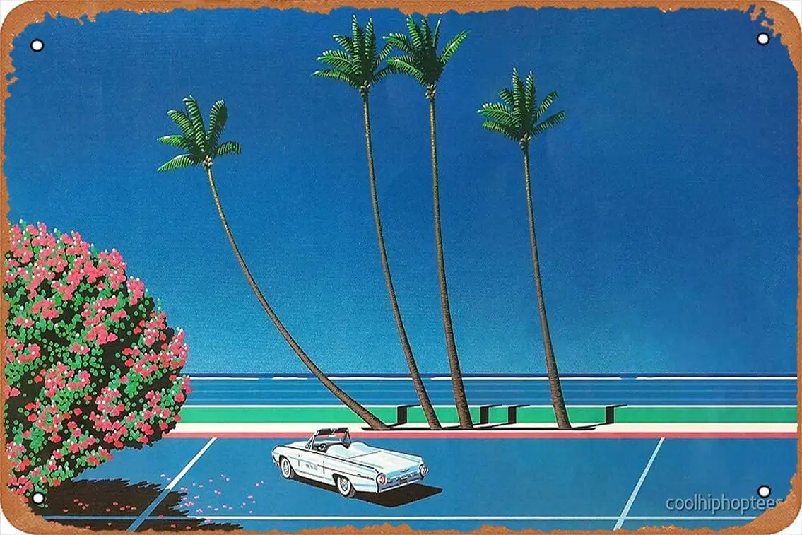 Hiroshi Nagai Art Print Poster Vaporwave Shirt Poster Metal Tin Sign  Vintage Retro Man Cave Wall Decor.