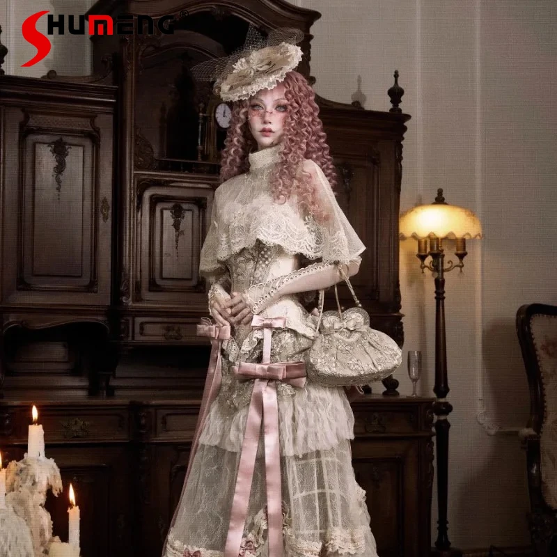 

Japanese Rojita Lace Retro Short Cape Shawl Coat Summer 2025 New Shirt Clothes Elegant High Collar Top Blouse Cloak For Ladies