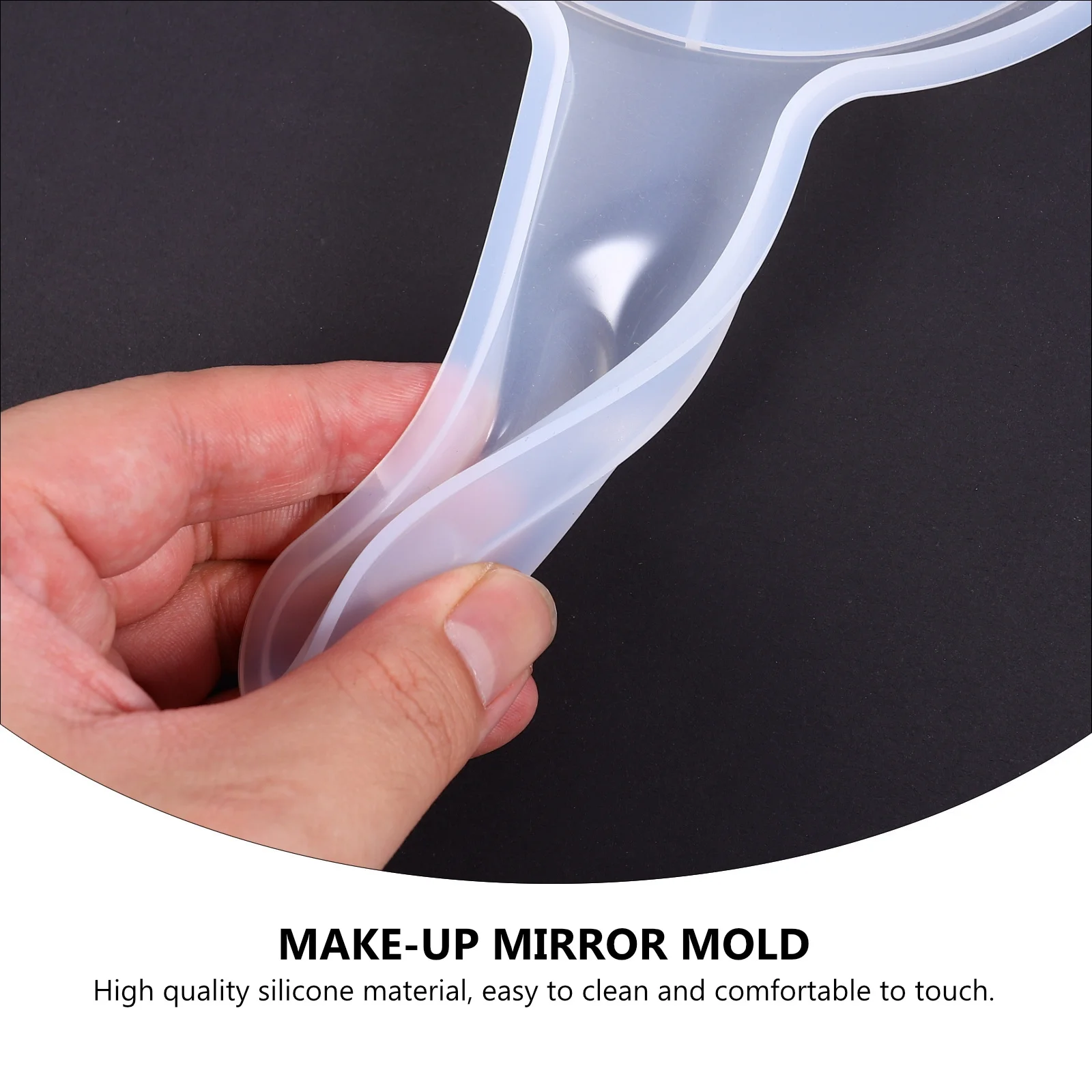 

1 Set Small Cat Mirror Mold Silicone Material Easy Clean Comfortable Touch High Cost Performance Diy Make-Up Mirror Casting Mold