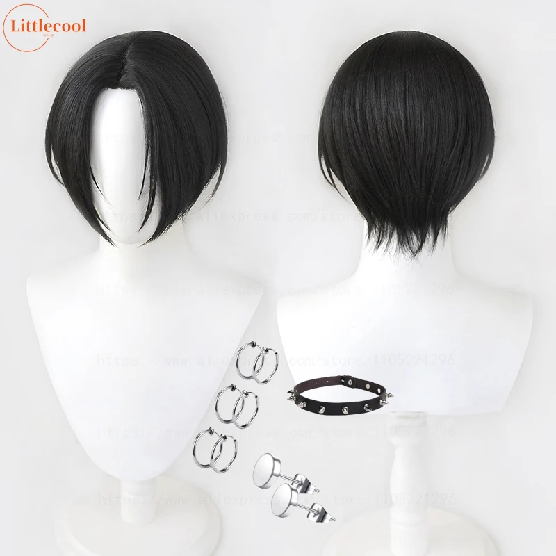 Peluca de Cosplay Oosaki Nana de alta calidad, peluca Nana Osaki, cuero cabelludo negro corto, pelo sintético resistente al calor, pelucas de Anime para Halloween + gorro