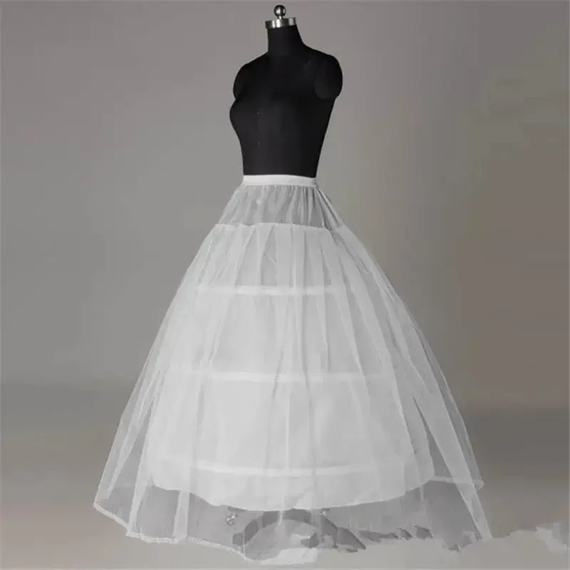 

White 3 Hoops Ball Gown Petticoat Wedding Accessories Bride Crinoline Underskirt Velos De Novia Voile De Mariee