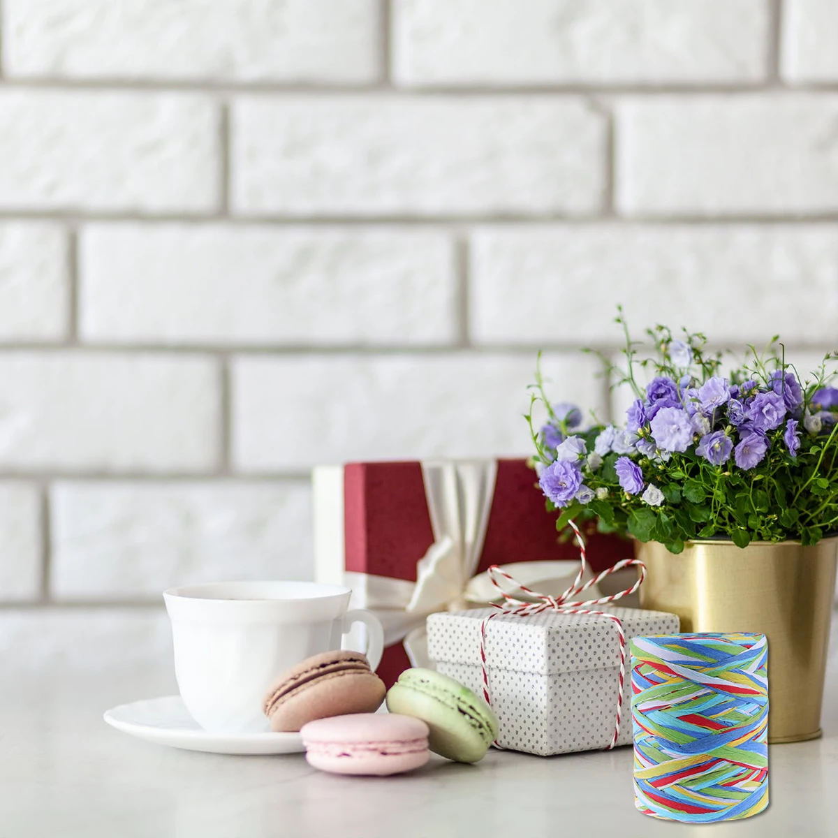 

6-Color Raffia Rope DIY Woven Home Decor Soft Texture Handmade Craft Material for Wall Sofa Table Bed Handmade DIY Woven Rope