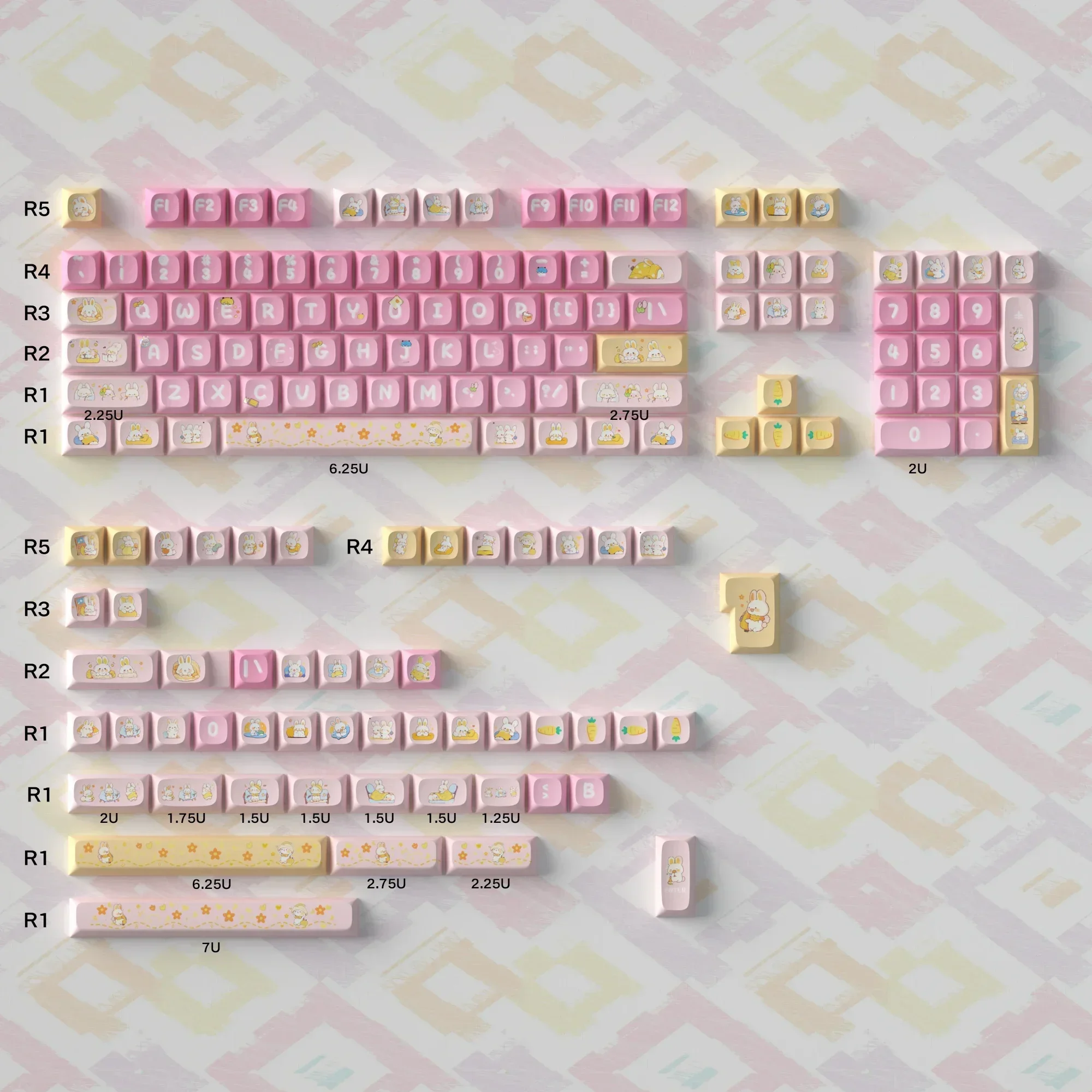 

Original full set of mechanical keyboard keycaps PBT hot sublimation 156 keys URE height cute girl