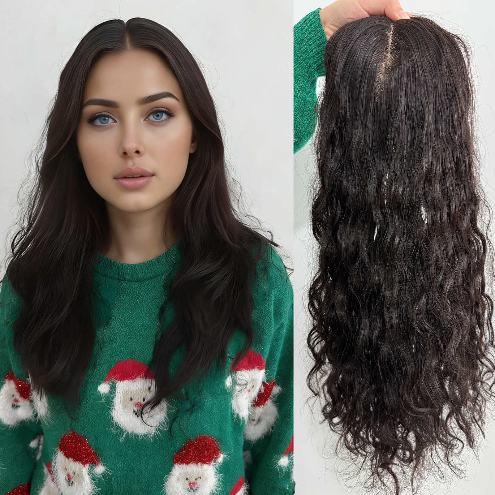 

150% Desnity Silk Base Topper Настоящие человеческие волосы Европейские девственные волосы 15x16 см Натуральная линия волос на основе кожи с зажимами для женщин