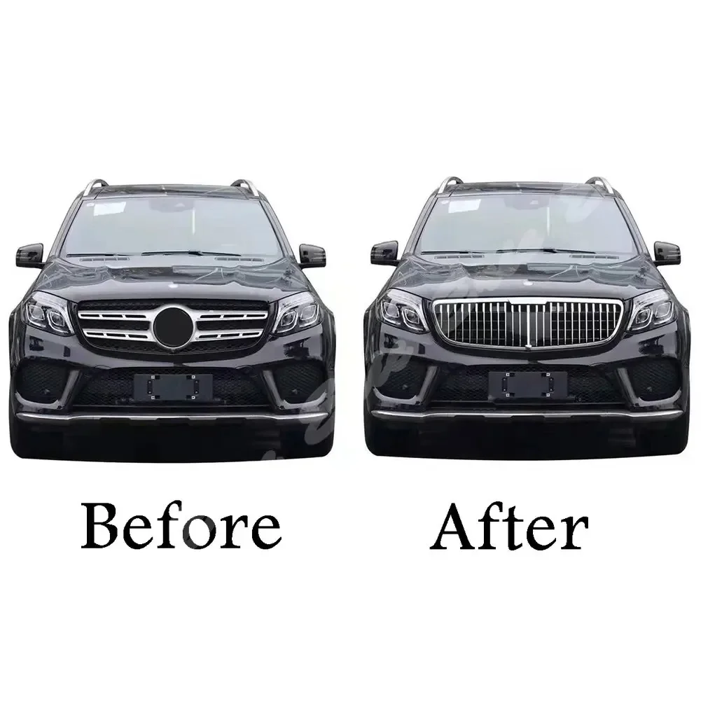 Front Racing Upper Grille Facelift Bumper Grill For Mercedes Benz X166 GLS-Class 2015-2019 Maybach Style