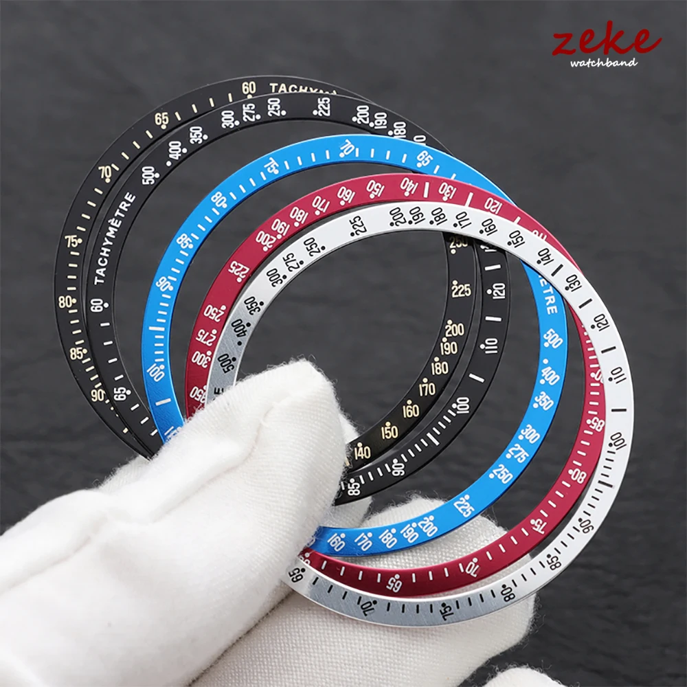 40.5mm*35.2mm Aluminium Fashion Flat Watch Bezel Insert for Omega Speedmaster Watch Case for Watchmaker Black White Watch Parts