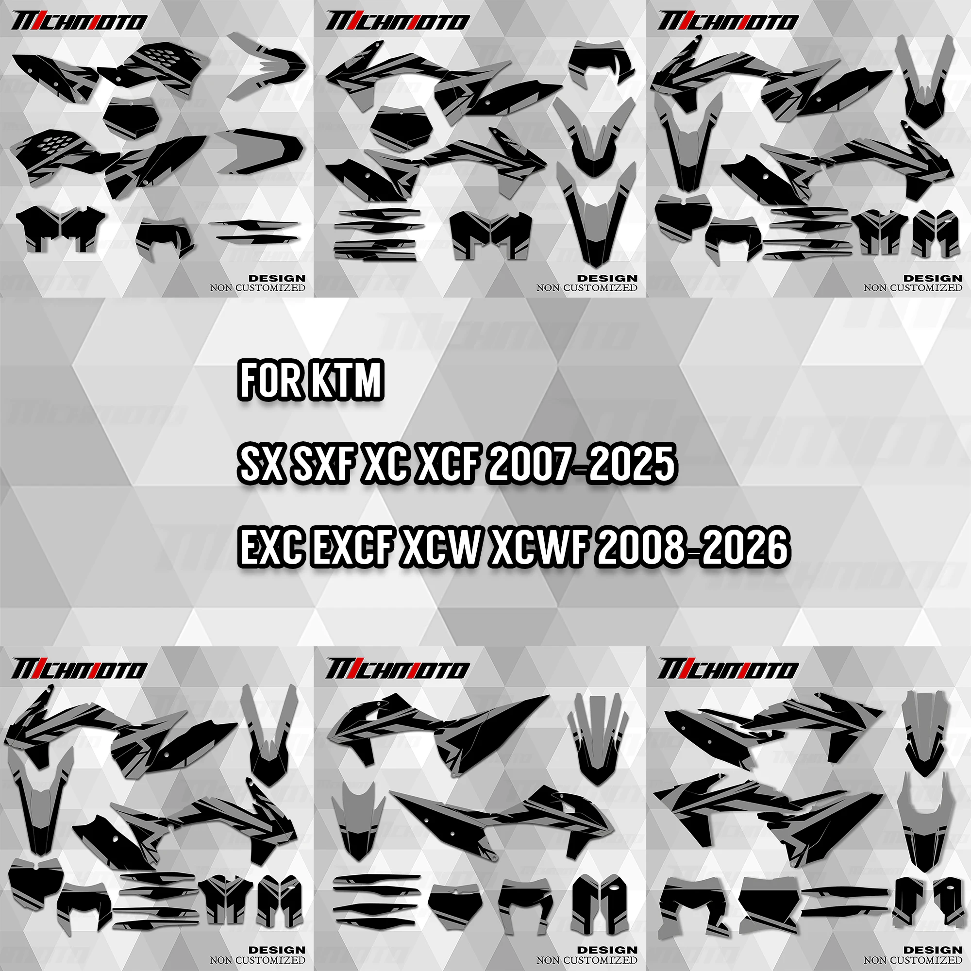 

MCHMFG Motorcycle Graphics Decals Sticker Kits For KTM SX SXF 2007-2025 EXC XCW 2008-2026 Number Name Background Custom