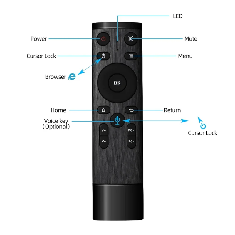 A73E-Air Mouse remoto Q5 2,4G Control de voz inalámbrico para Smart TV Android Box proyector Control de largo alcance