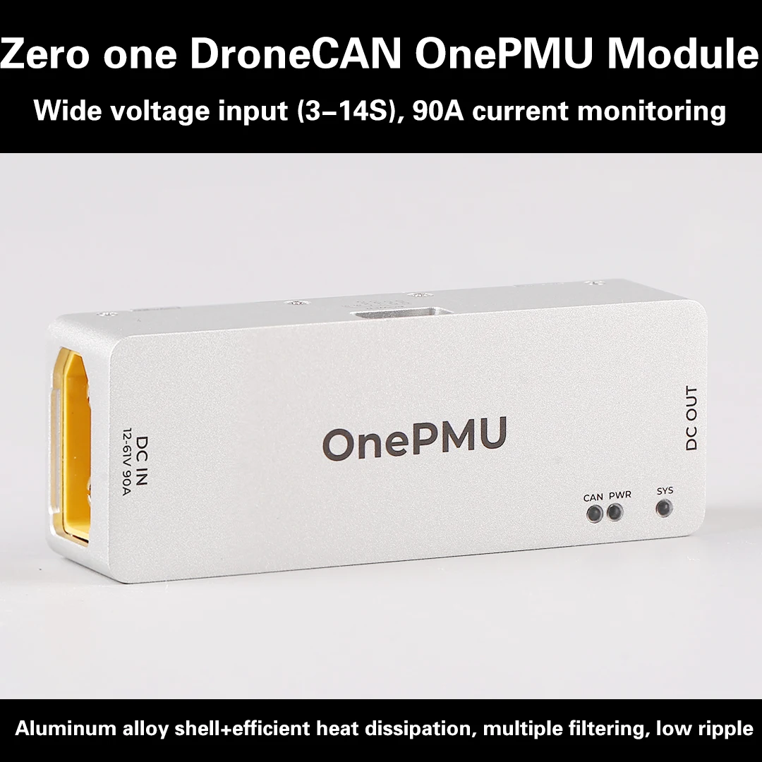Zero one OnePMU Flight Control Ammeter Voltmeter 90A DroneCAN Protocol 61V Wide Voltage
