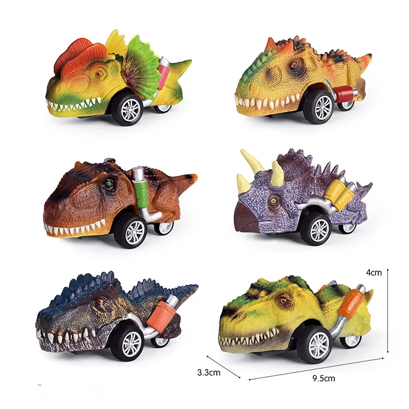 1Pcs Simulatlon Mini Dinosaur Car Toy Fun Dinosaur Toys Pull Back Cars Set For Kids Toddlers Boys Girls Birthday Christmas Gifts