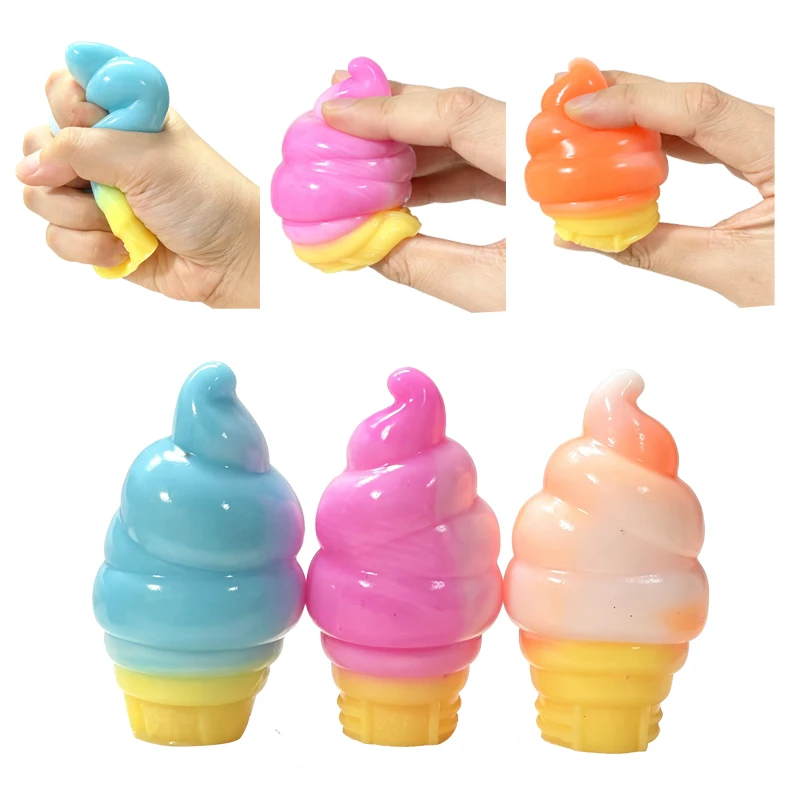 Schylling NeeDoh Nice Cream Cone Squeeze Toy Soft Non-toxic Slowly Rising Heal Anti Stress Alleviate Adult Vent Calming Toy Gift