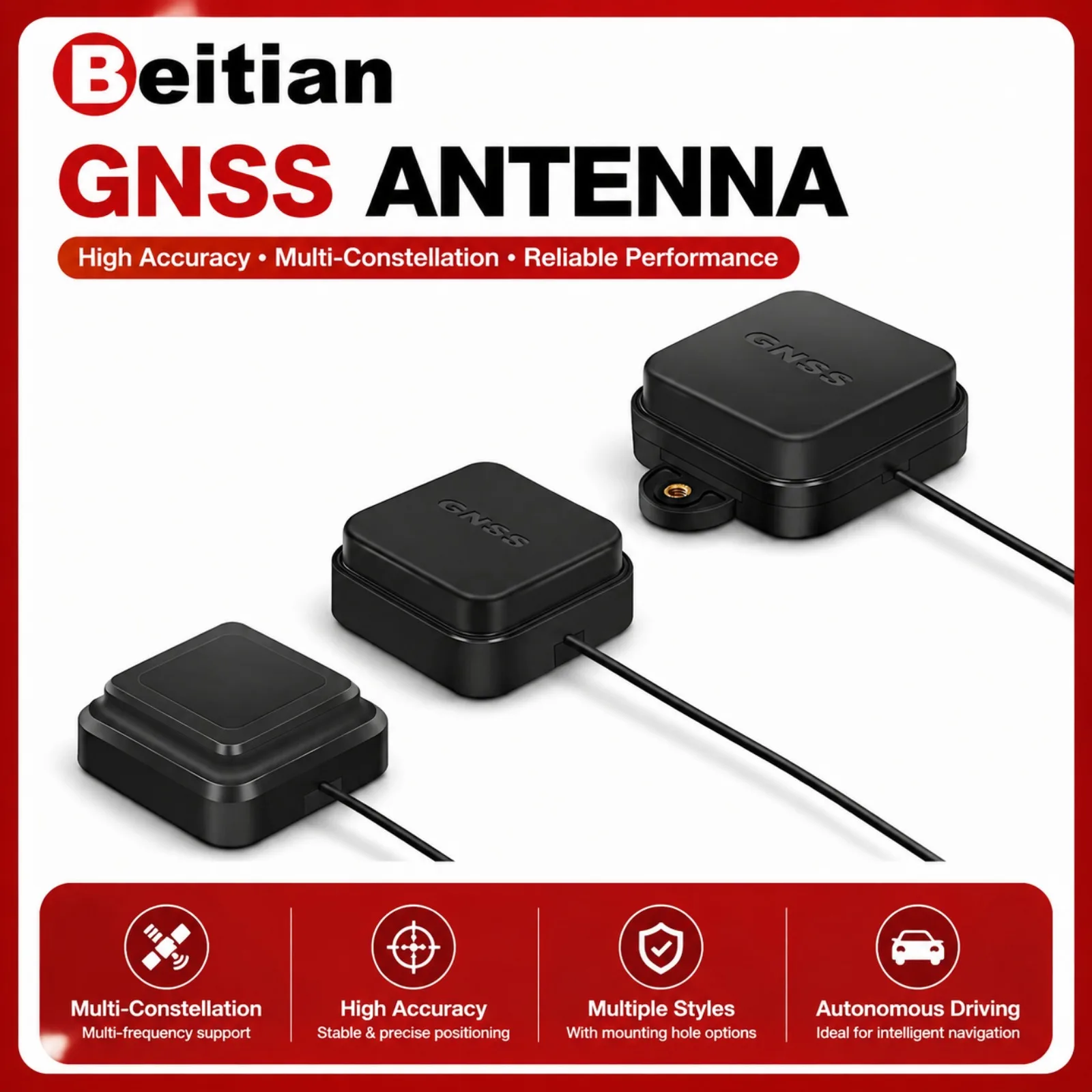 Beitian RTK Dual-Band Stacked External Antenna GNSS High Precision L1+L5 GPS Beidou Active Antenna For Surveying