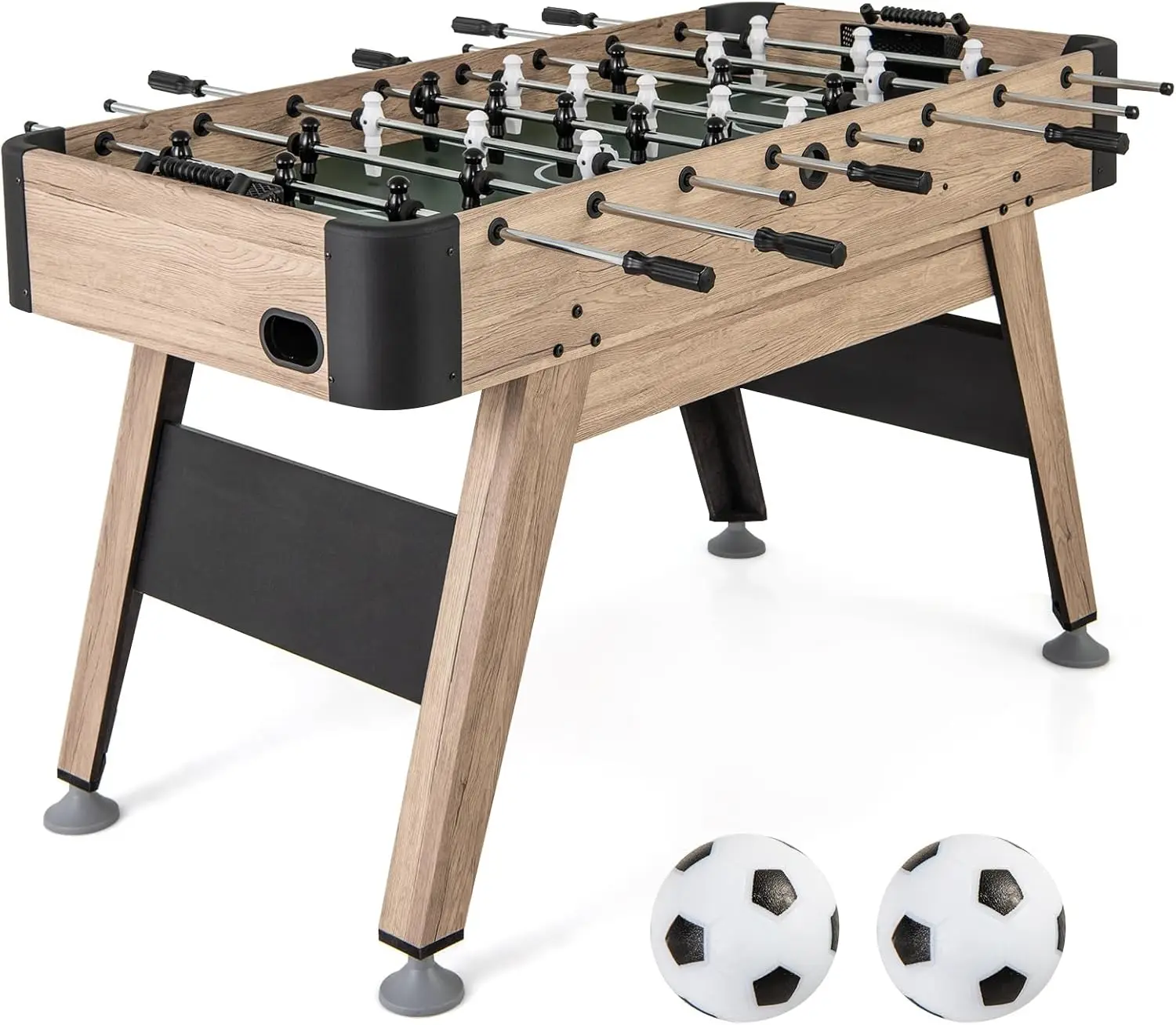 54 Inch Foosball - Wood Football Competition Sized, Arcade Soccer Game Table with 2 Balls, Full Size Foosball