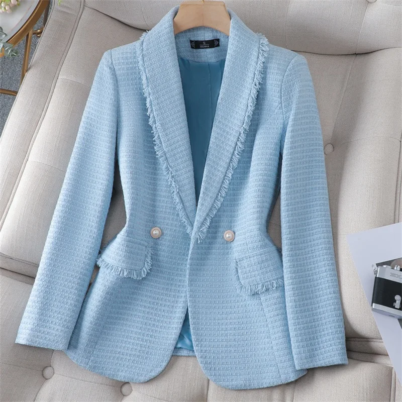 Blazer feminino de ternos elegantes, jaqueta feminina, senhora do escritório, roupas de trabalho, casaco menina, vestido de baile, moda primavera, 1 pc